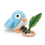 🦜 organic cotton and bamboo ring teething toy - apple park crawling blue birdie logo