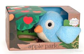 img 3 attached to 🦜 Organic Cotton and Bamboo Ring Teething Toy - Apple Park Crawling Blue Birdie