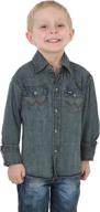 wrangler sleeve western chambray x large boys' clothing : tops, tees & shirts logo