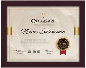 img 4 attached to 8.5X11 Inch Dark Brown Solid Wood Certificate Frame With High Definition Glass - Perfect For Displaying Diplomas And Documents.