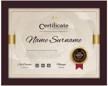 8.5x11 inch dark brown solid wood certificate frame with high definition glass - perfect for displaying diplomas and documents. logo
