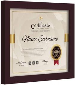 img 3 attached to 8.5X11 Inch Dark Brown Solid Wood Certificate Frame With High Definition Glass - Perfect For Displaying Diplomas And Documents.