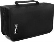 128 capacity cd dvd storage organizer case by ccidea - protective carrying binder for home and travel, portable cd wallet in black plastic logo