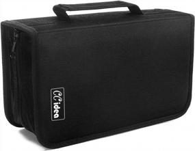 img 4 attached to 128 Capacity CD DVD Storage Organizer Case By CCidea - Protective Carrying Binder For Home And Travel, Portable CD Wallet In Black Plastic