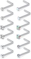 dazzling diamond nose studs: modrsa's 20g and 18g l-shaped surgical steel nose rings for men and women logo