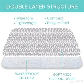 img 1 attached to 👶 Kushies Deluxe Waterproof Changing Pad Liners - 20 x 30 inches - Baby Changing Table Pads - Diaper Changing Flat Liner Pad - Grey Petal - Waterproof & Portable