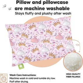 img 1 attached to Organic Cotton Toddler Pillow With Pillowcase 13X18 - My Little Dreamy Kids Sleeping Pillow, Travel Mini Bed Pillows For Children (Dear Princess)