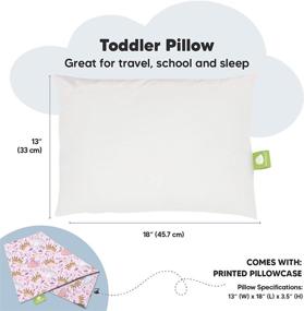 img 2 attached to Organic Cotton Toddler Pillow With Pillowcase 13X18 - My Little Dreamy Kids Sleeping Pillow, Travel Mini Bed Pillows For Children (Dear Princess)