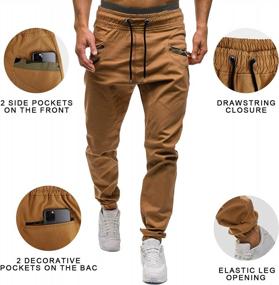 img 1 attached to Stretchy Slim Fit Men'S Cargo Jogger Sweatpants For Athletic Hiking And Long-Term Wear