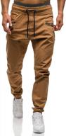 stretchy slim fit men's cargo jogger sweatpants for athletic hiking and long-term wear logo