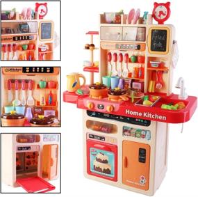 img 1 attached to Unleash Your Child'S Imagination With The DeAO My Happy Little Chef Kitchen Play Set - 80 Pieces Of Pretend Play Fun And Realistic Features In Pink