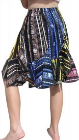 img 1 attached to Girls' Vibrant Dashiki Skirt: 3/4 Capri Length, Elastic Waist, Wild Patterns