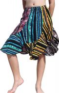 girls' vibrant dashiki skirt: 3/4 capri length, elastic waist, wild patterns logo