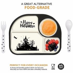 img 3 attached to BPA-Free Bamboo Kids Dinnerware Set With Cartoon Tableware And Dishwasher-Safe Design - Perfect For Healthy Mealtime This Halloween!