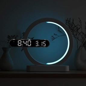 img 3 attached to Двойные светодиодные часы Mooas с ночником и пультом дистанционного управления - цифровой будильник с режимом 12/24 часов, повтором, отображением даты, 2 цветами светодиодов, 7-цветным ночником и регулируемой яркостью