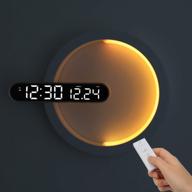 двойные светодиодные часы mooas с ночником и пультом дистанционного управления - цифровой будильник с режимом 12/24 часов, повтором, отображением даты, 2 цветами светодиодов, 7-цветным ночником и регулируемой яркостью логотип