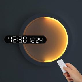img 4 attached to Mooas Dual LED Clock With Nightlight And Remote Control - Digital Alarm Clock With 12/24H Mode, Snooze, Date Display, 2 LED Colors, 7 Color Nightlight, And Adjustable Brightness
