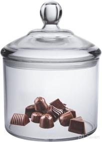 img 2 attached to 🍪 Vinkoe Kitchen Clear Acrylic Airtight Cookie Jar - Versatile 40 OZ Container for Nuts, Cookies, Candy, and Chocolate