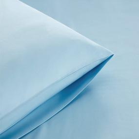 img 2 attached to 2-Pack Queen Bedsure Viscose From Bamboo Pillow Cases - Cooling Aqua Blue Silk, Soft & Breathable Satin For Hair And Skin With Envelope Closure (20X30 Inches)