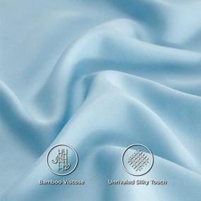img 3 attached to 2-Pack Queen Bedsure Viscose From Bamboo Pillow Cases - Cooling Aqua Blue Silk, Soft & Breathable Satin For Hair And Skin With Envelope Closure (20X30 Inches)
