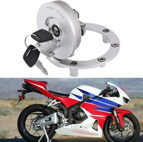 img 1 attached to 🔒 Stainless Steel Fuel Gas Tank Lock for Honda CBR250 CB400 CB600F CB750 CBR900RR CBF1000 CBR1100XX - KIMISS Motorcycle Fuel Cap Cover with Keys