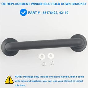 img 3 attached to 🚙 Jeep Windshield Hold Down Bracket & Hood Footman Loop Strap - Replaces 55176422 | Compatible with 1997-2006 Jeep Wrangler TJ, 2007-2018 Jeep Wrangler JK | Hood Handle and Accessories for Wrangler