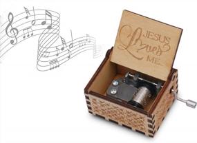 img 4 attached to Jesus Loves Me Wood Music Box - Perfect Christian Gift For Women, Men & Kids!