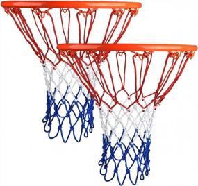 img 4 attached to 12-Loop Goldwheat Basketball Net Replacement - Heavy Duty, All-Weather Anti-Whip Standard Size (2Pc) For Indoor And Outdoor