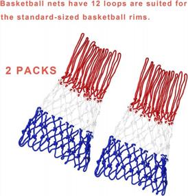 img 2 attached to Замена баскетбольной сетки Goldwheat с 12 петлями - сверхмощная, всепогодная защита от хлыста стандартного размера (2 шт.) для внутреннего и наружного применения