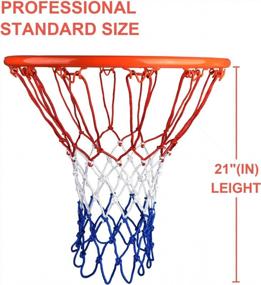 img 3 attached to Замена баскетбольной сетки Goldwheat с 12 петлями - сверхмощная, всепогодная защита от хлыста стандартного размера (2 шт.) для внутреннего и наружного применения