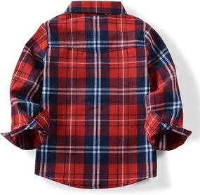 img 3 attached to OCHENTA Flannel Boys' Clothing with Little Sleeve Button - Tops, Tees & Shirts