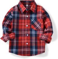 ochenta flannel boys' clothing with little sleeve button - tops, tees & shirts logo