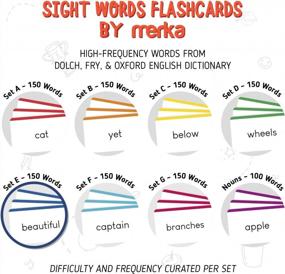 img 2 attached to Merka'S Set E Sight Words Flashcards: The Ultimate Vocabulary Tool For Young Learners To Master 150 First Words And Boost Reading Skills!