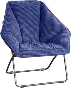 img 4 attached to Складной стул Zenithen Limited Hexagon - Темно-синий | Идеально подходит для спальни, игровой комнаты или гостиной (1 упаковка)