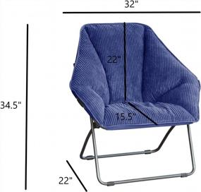 img 2 attached to Складной стул Zenithen Limited Hexagon - Темно-синий | Идеально подходит для спальни, игровой комнаты или гостиной (1 упаковка)