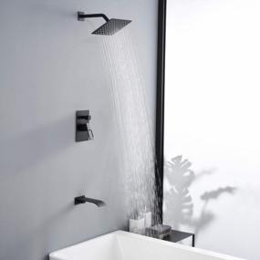 img 3 attached to Sumerain Black Tub & Shower Faucet Set W/ Anti-Scald Pressure Balance Valve, Waterfall Spout & 8" Rain Head