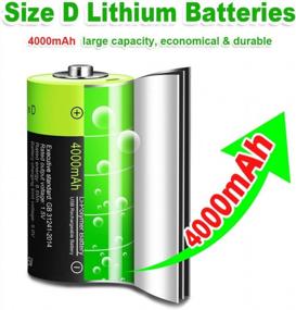 img 3 attached to USB Rechargeable Lithium D Batteries - 1.5V / 4000MAh (2-Pack) - ECO-Friendly & Recyclable - No Memory Effect - Not NI-MH/NI-CD/Alkaline Batteries