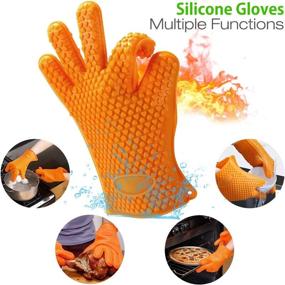 img 2 attached to Value-Packed BBQ Accessory Set: Includes 3-Piece Silicone Gloves, Meat Shredder, Silicone Baster For Cooking Success - Housmile