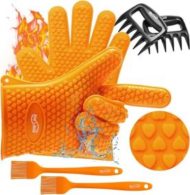 img 4 attached to Value-Packed BBQ Accessory Set: Includes 3-Piece Silicone Gloves, Meat Shredder, Silicone Baster For Cooking Success - Housmile