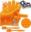 value-packed bbq accessory set: includes 3-piece silicone gloves, meat shredder, silicone baster for cooking success - housmile logo