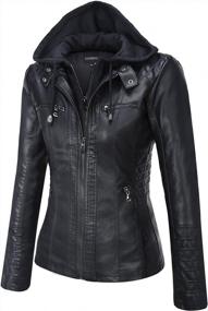 img 1 attached to Tanming Women'S Faux Leather Jackets With Removable Hood