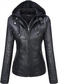 img 4 attached to Tanming Women'S Faux Leather Jackets With Removable Hood