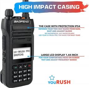 img 2 attached to YouRUSH Portable Ham Radio BF-H5 10W (9RUSH PRO) High Power Long Range Dual Band Radio IP54 With 2200MAh Battery. K2 Pin Port & YouRUSH Lanyard Compatible With Baofeng BF-H5 Handheld Radio