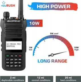 img 3 attached to YouRUSH Portable Ham Radio BF-H5 10W (9RUSH PRO) High Power Long Range Dual Band Radio IP54 With 2200MAh Battery. K2 Pin Port & YouRUSH Lanyard Compatible With Baofeng BF-H5 Handheld Radio