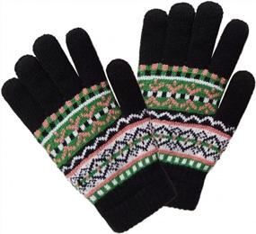 img 2 attached to LETHMIK Womens&Girls Thick Knit Gloves Warm Winter Colorful Glove With Wool Lined
