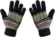 lethmik womens&girls thick knit gloves warm winter colorful glove with wool lined logo