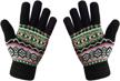 lethmik womens&girls thick knit gloves warm winter colorful glove with wool lined logo