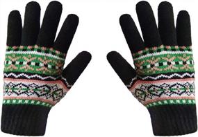 img 3 attached to LETHMIK Womens&Girls Thick Knit Gloves Warm Winter Colorful Glove With Wool Lined