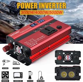 img 3 attached to DEALPEAK 3000W/4000W/5000W Car Power Inverter DC 12V To AC 110V/220V Sine Wave Converter With Digital Display 4 USB Ports ( Style : 110V/4000W )