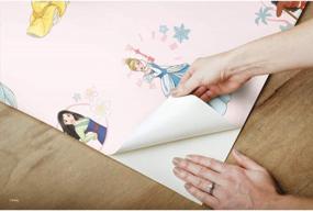 img 3 attached to Pink Disney Princess Power Wallpaper - Easy To Apply Peel And Stick Design